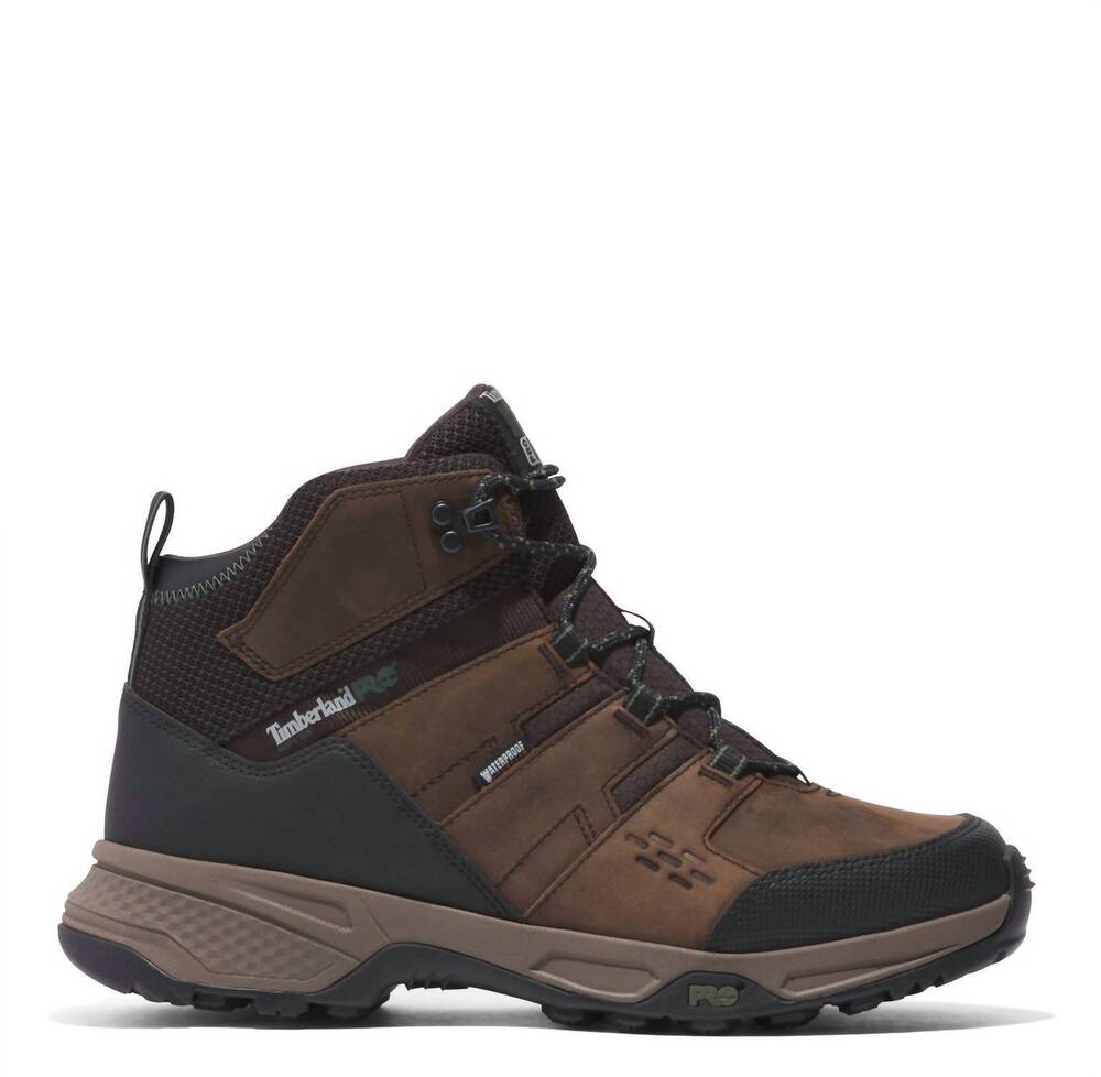 NEW TIMBERLAND men's switchback waterproof soft toe work boot in brown/green